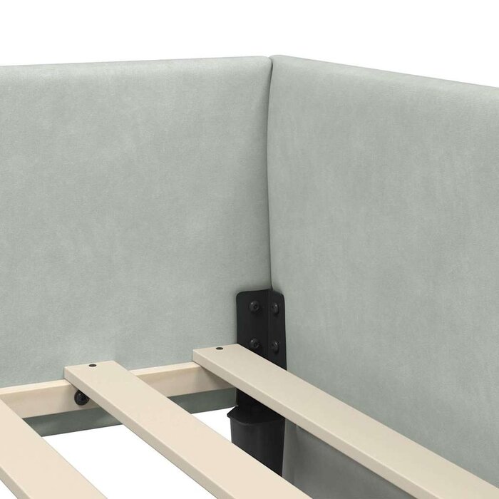 Cadre de lit d'angle 80x200cm velours gris clair - Jusqu'à 35% de remise