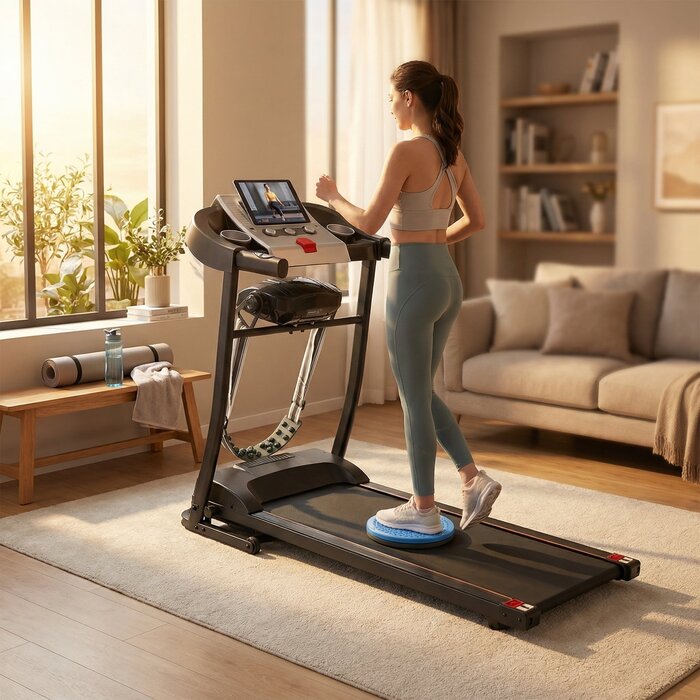 Tapis de course pliable 12 km/h avec massage et twister - Jusqu'à 35% de remise