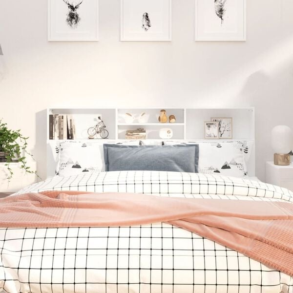 Tête de lit avec bibliothèque - Blanc 180 cm - Jusqu'à -34%