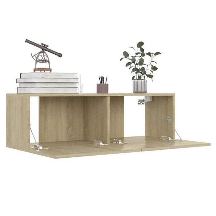 Meuble TV mural 100cm chêne sonoma - Jusqu'à 32% de remise
