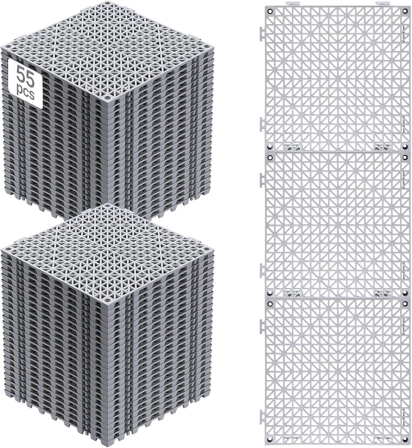 Lot de 55 Dalles de Drainage 30x30 cm - Gris - Jusqu'à -30%