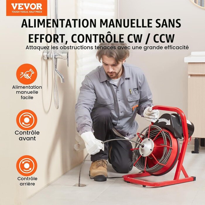 Furet électrique de plomberie 250W - 15m - Jusqu'à 37% de remise