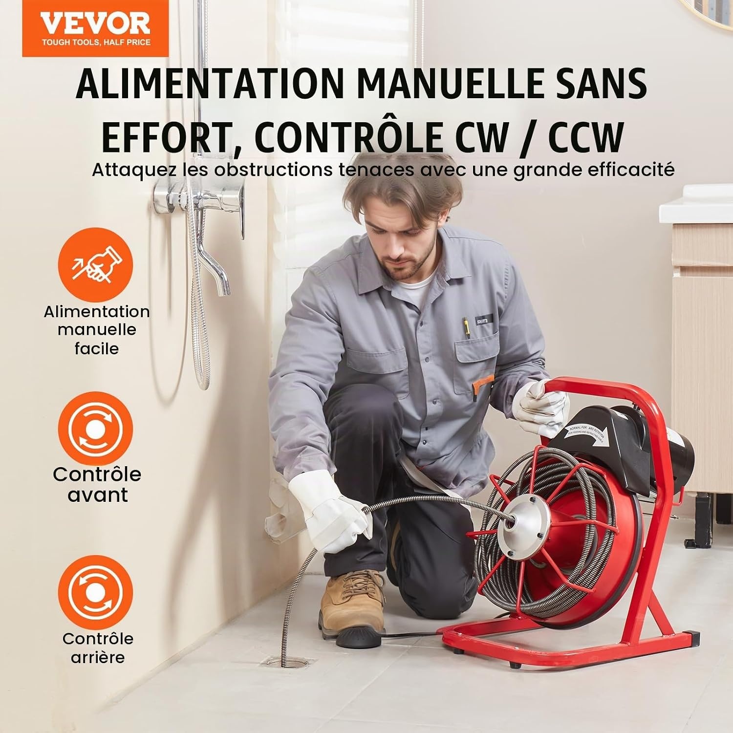 Furet électrique de plomberie 250W - 15m - Jusqu'à 37% de remise