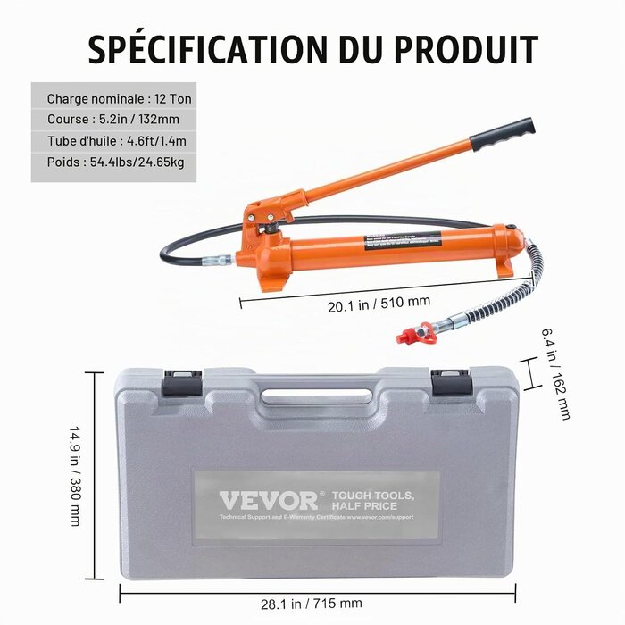 Kit carrosserie hydraulique 12T - Jusqu'à 35% de réduction