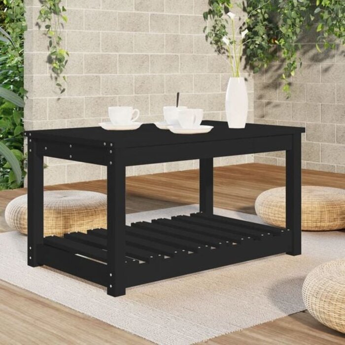 Table de jardin en pin massif noir - Jusqu'à 33% de réduction