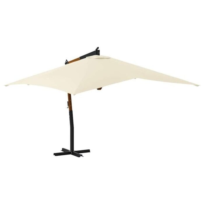 Parasol déporté bois 400x300 cm sable - Jusqu'à -35% sur nos modèles outlet