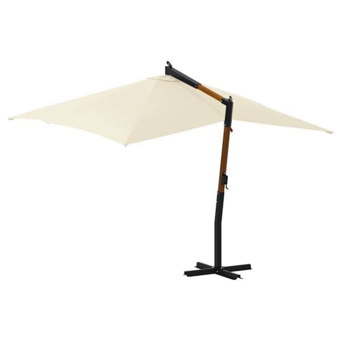 Parasol déporté bois 400x300 cm sable - Jusqu'à -35% sur nos modèles outlet
