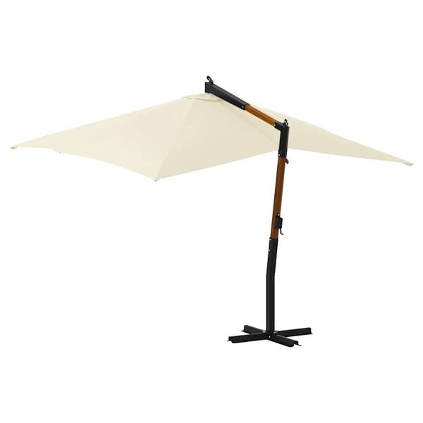 Parasol déporté bois 400x300 cm sable - Jusqu'à -35% sur nos modèles outlet