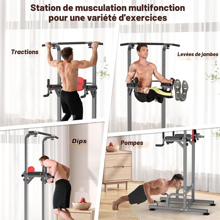 Tour de musculation multifonction jusqu'à -35% - Acier robuste - 219 cm