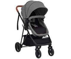 Vidaxl Poussette combinée 2-en-1 gris clair et noir - Jusqu'à 35% de réduction