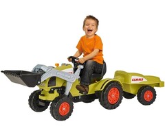 Tracteur à pédales enfant avec remorque - Vert - Jusqu'à -30%