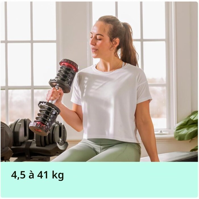 Haltère réglable 4-41 kg - 17 niveaux - Jusqu'à 30% de réduction