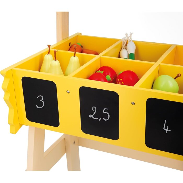 Marché pour enfants en bois FSC - 32 accessoires - Jusqu'à -34%