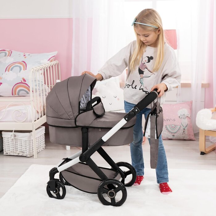 Poussette pour poupée 2-en-1 chic - Couleur Cappuccino - Jusqu'à -34%