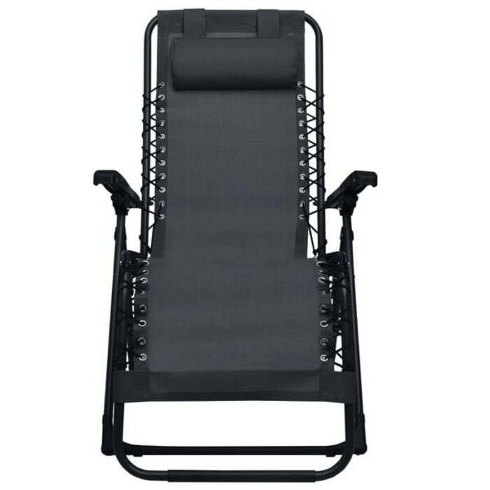Chaise de jardin pliante en textilène noir - Jusqu'à 34% de remise