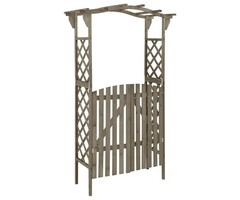 Vidaxl Pergola de jardin avec portillon en bois gris - Jusqu'à 41% de réduction