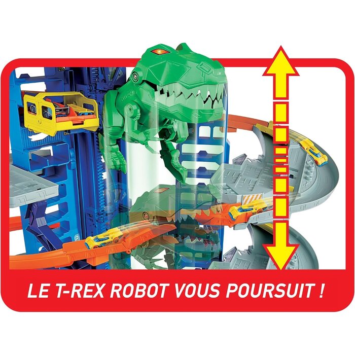 Garage Géant 90 cm avec T-Rex et ascenseur - Jusqu'à 35% de réduction