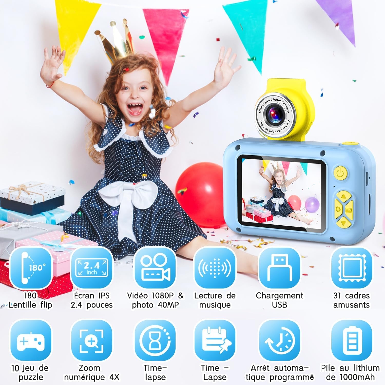 Appareil photo numérique pour enfants, 1080P - Jusqu'à -27% sur l'outlet