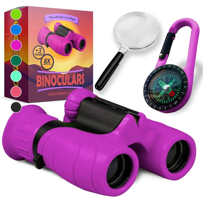 Jumelles pour enfants 8x21 violettes - Kit exploration - Jusqu'à -32%