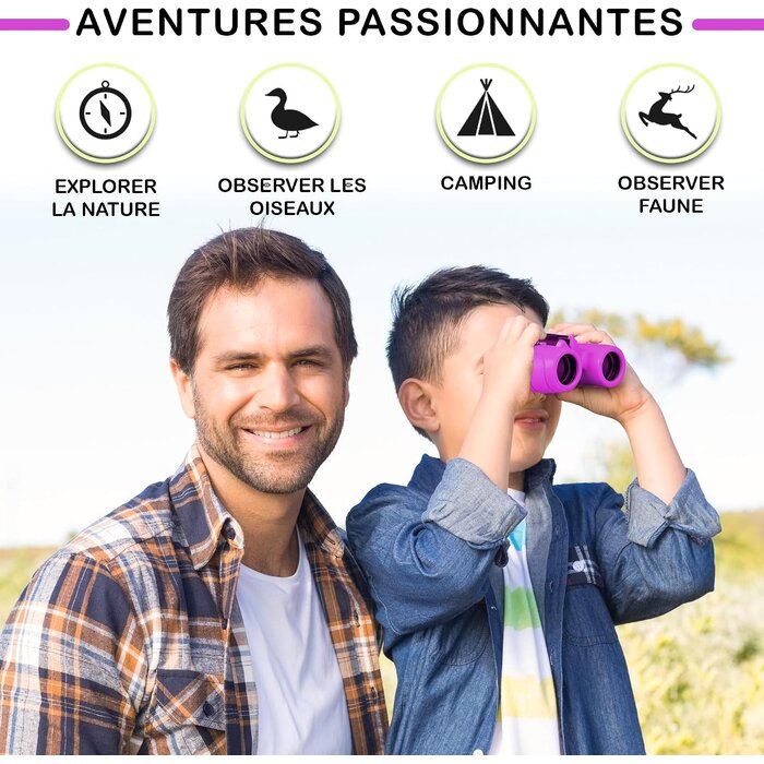 Jumelles pour enfants 8x21 violettes - Kit exploration - Jusqu'à -32%