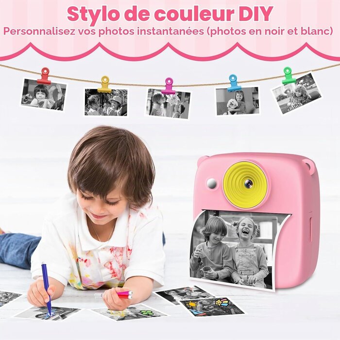 Appareil photo instantané pour enfants - Impression sans encre - Jusqu'à -32%