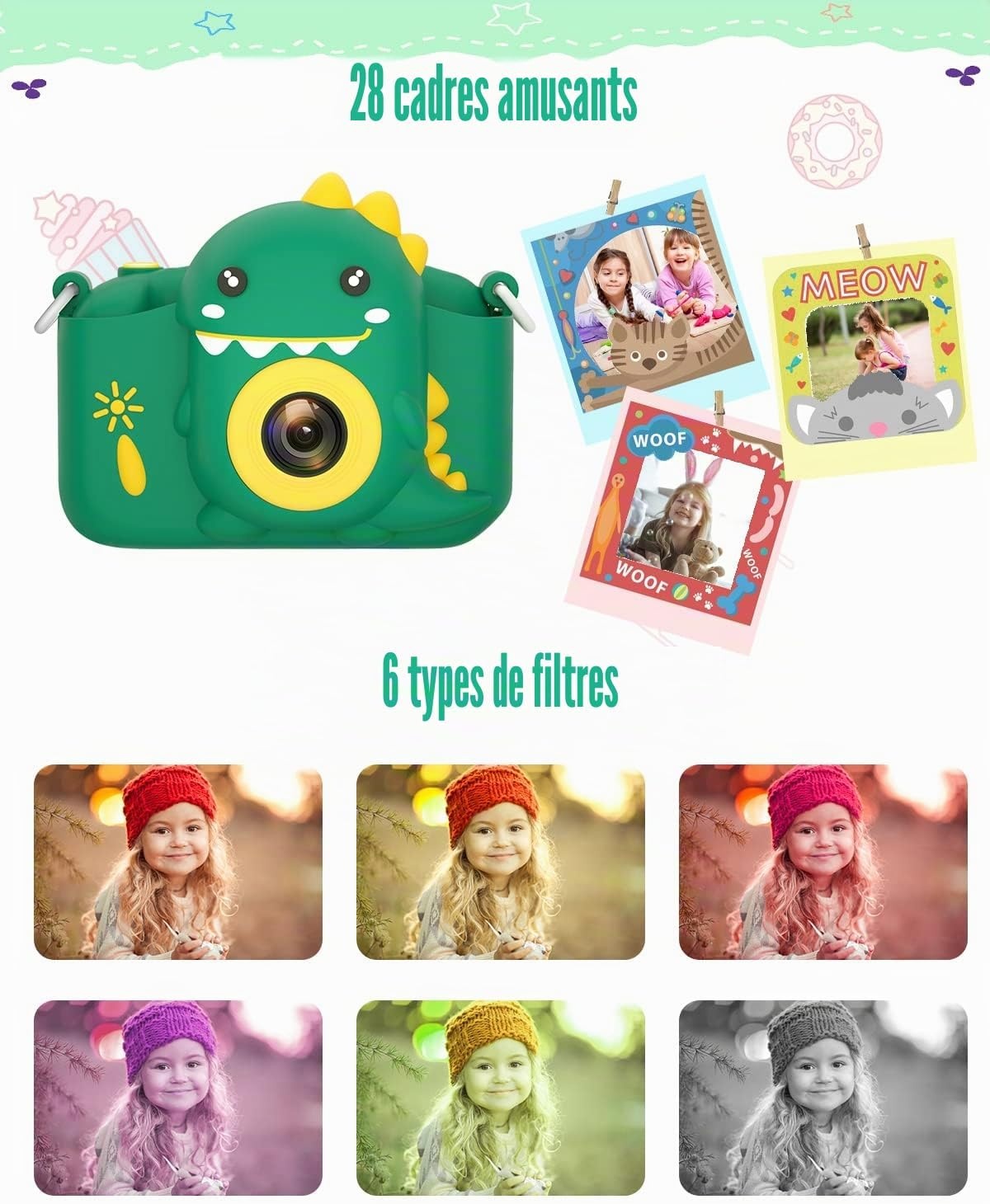 Appareil photo numérique enfant 20MP - Vert - Jusqu'à -31%