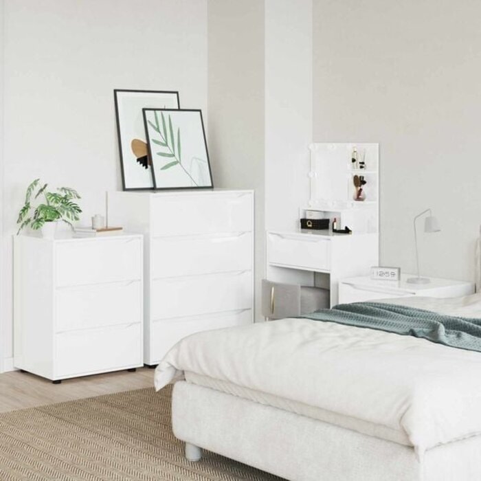 Commode moderne blanche 3 tiroirs - Jusqu'à 35% de réduction
