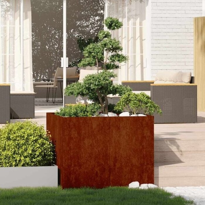 Vidaxl Jardinière en Acier Corten 100x100x80cm - Jusqu'à 35% de remise
