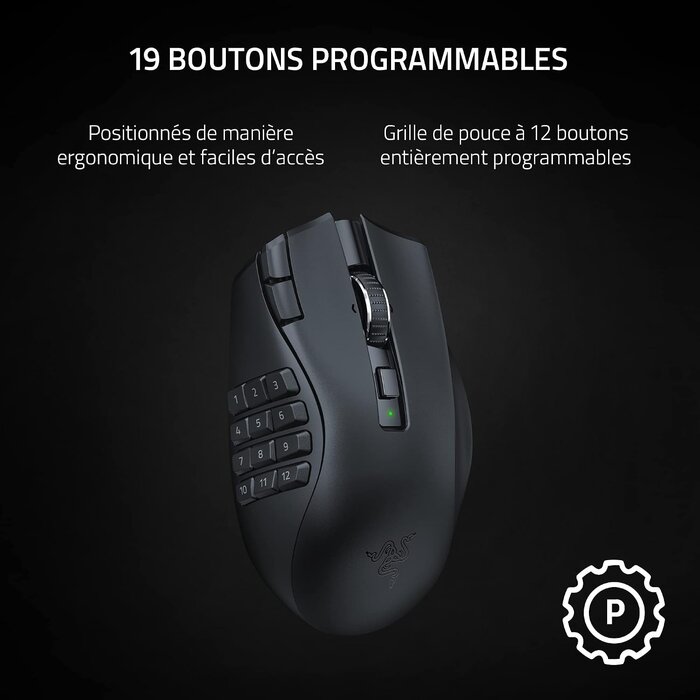 Souris Gaming MMO Sans Fil 19 Boutons - Jusqu'à 35% de réduction