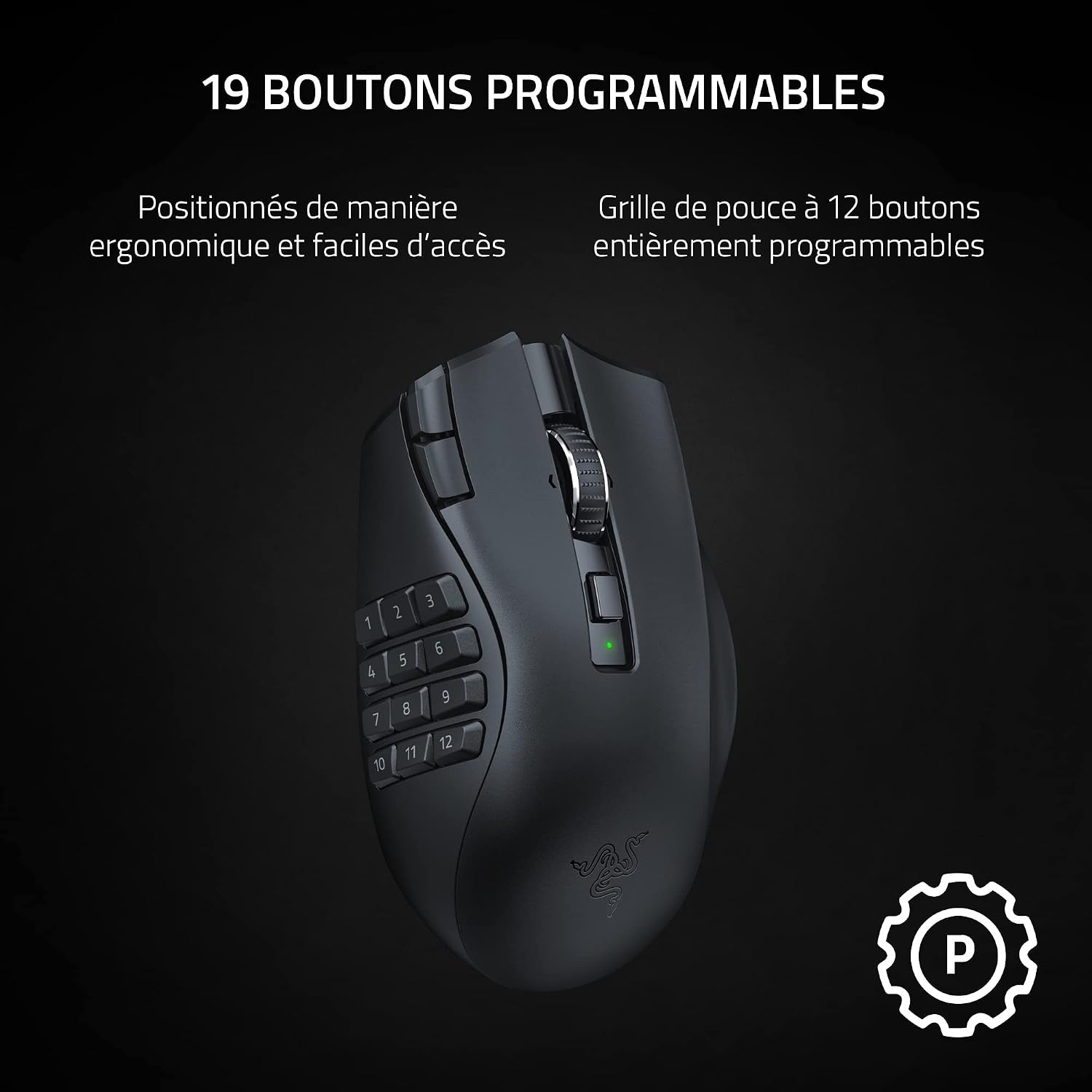 Souris Gaming MMO Sans Fil 19 Boutons - Jusqu'à 35% de réduction