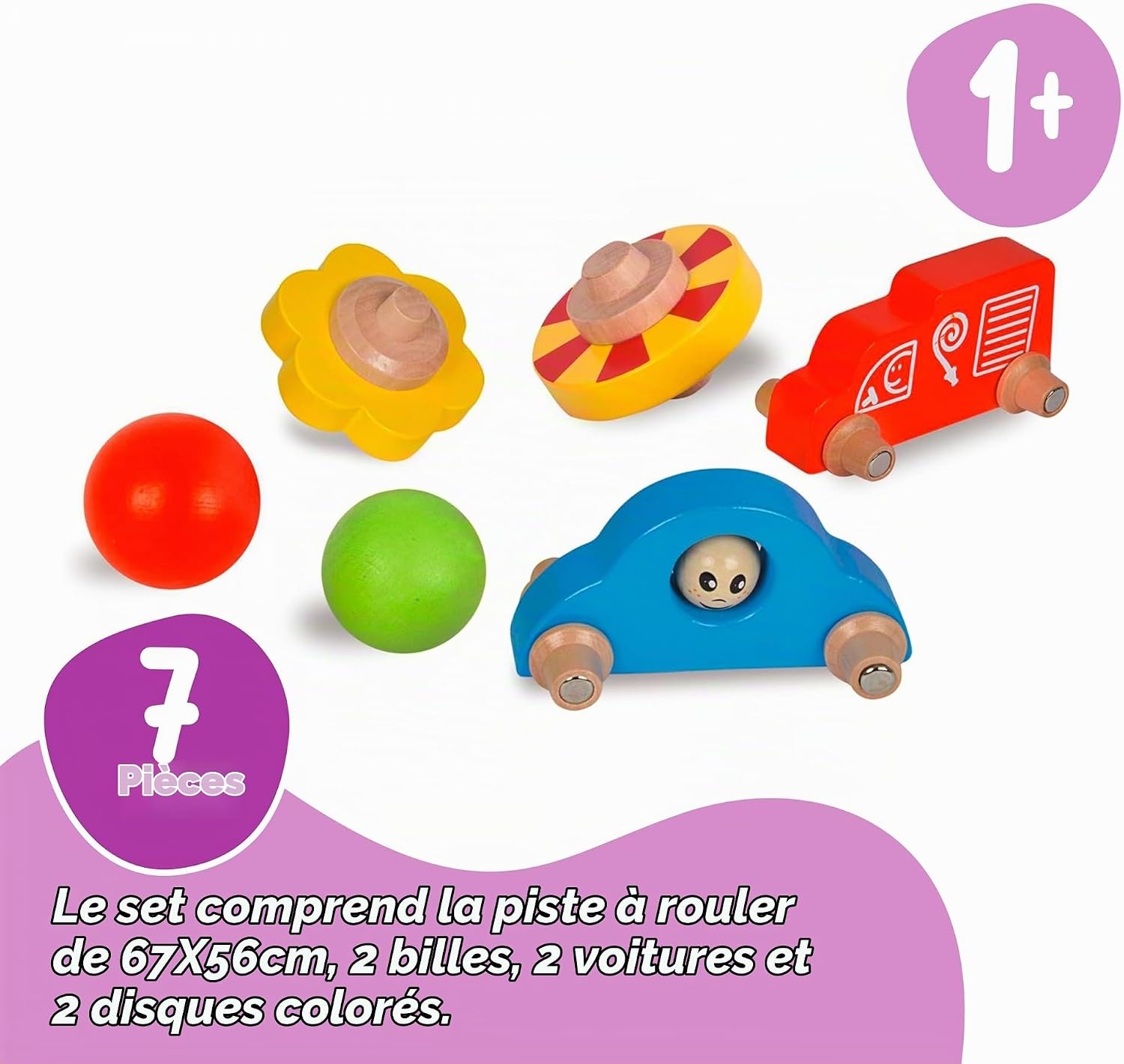 Circuit à billes en bois multicolore - Jusqu'à -33% sur l'outlet