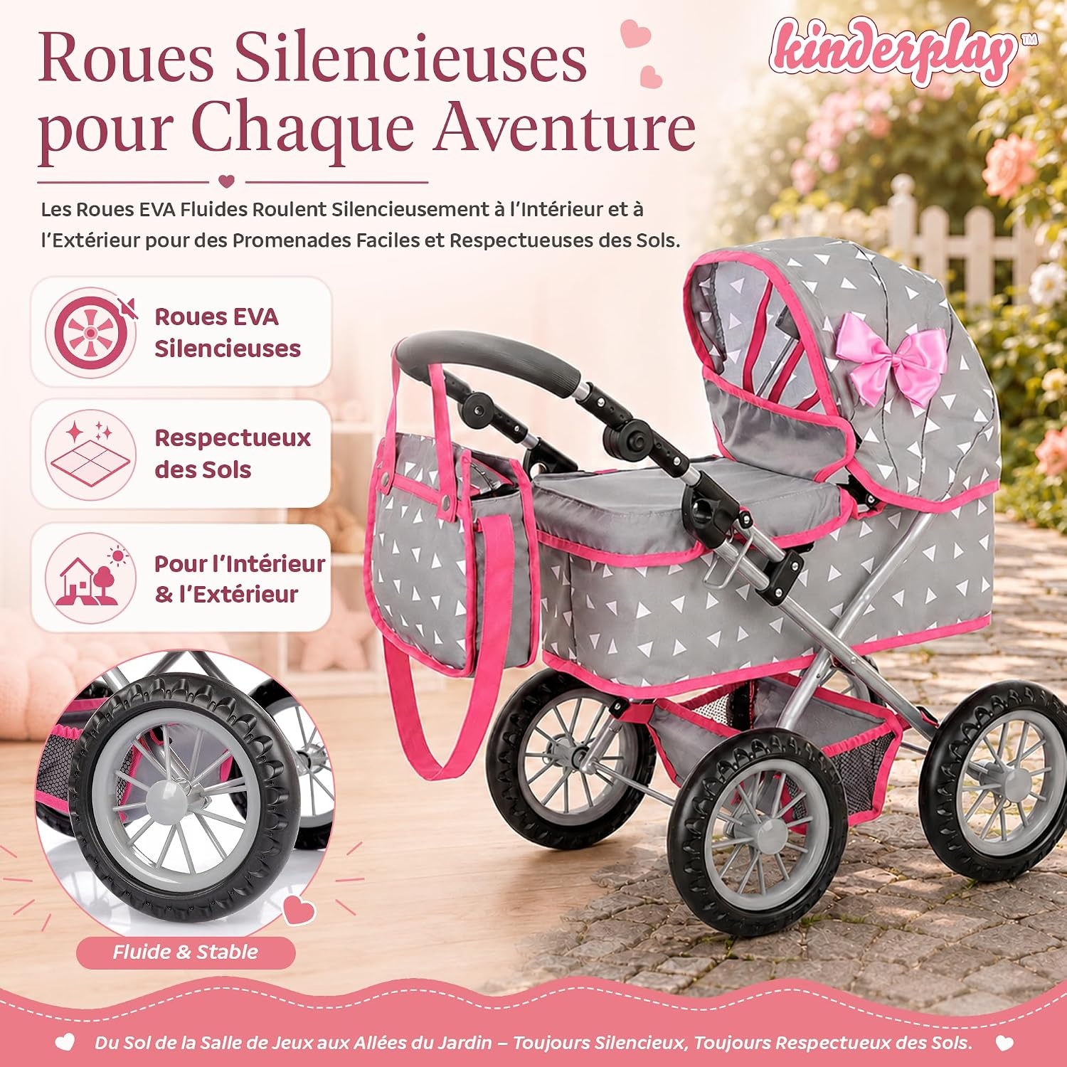 Poussette pour poupée réglable - Gris - Jusqu'à -33% sur l'outlet
