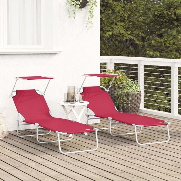Lot de 2 Bains de Soleil Rouges - Jusqu'à 34% de réduction