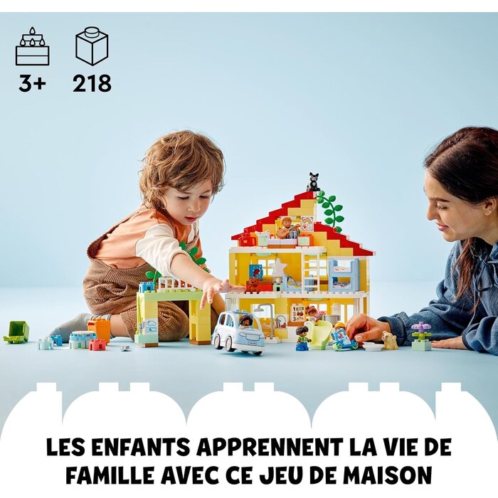 Maison de Poupée 3-en-1 avec Figurines - Jusqu'à 35% de remise