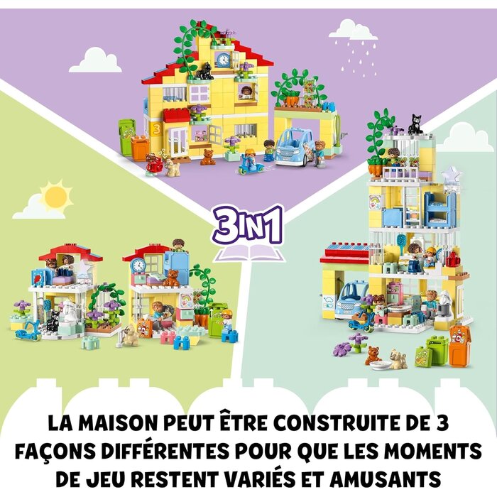 Maison de Poupée 3-en-1 avec Figurines - Jusqu'à 35% de remise