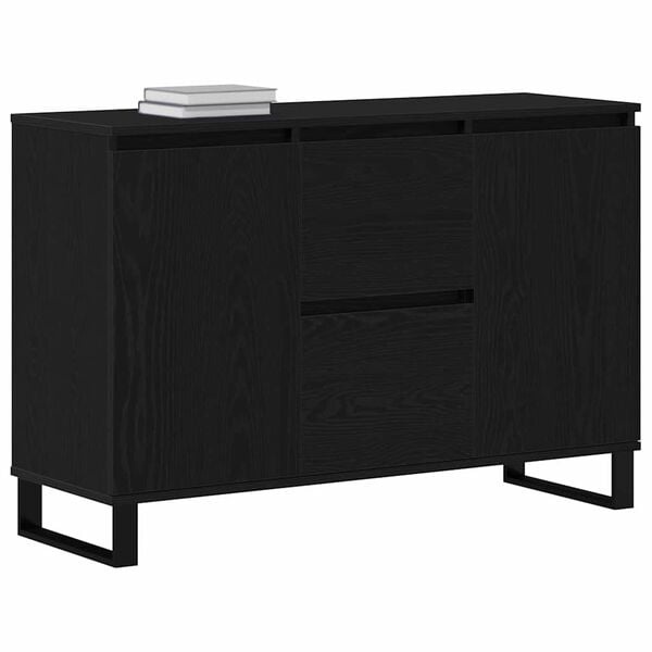 Buffet bas noir chêne style industriel - Jusqu'à 35% de réduction