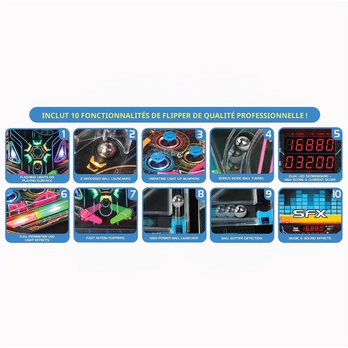 Flipper arcade électronique avec effets lumineux - Jusqu'à -35% de remise