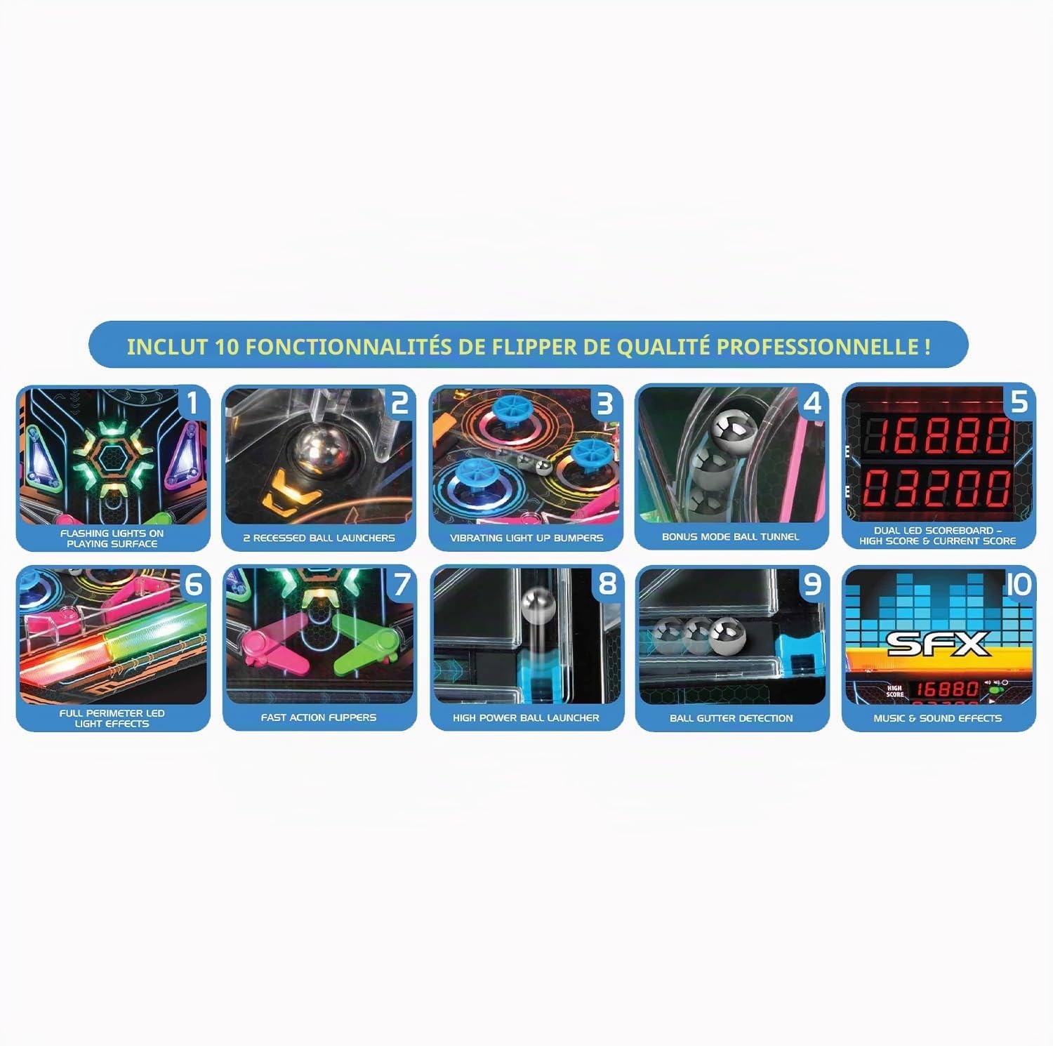 Flipper arcade électronique avec effets lumineux - Jusqu'à -35% de remise