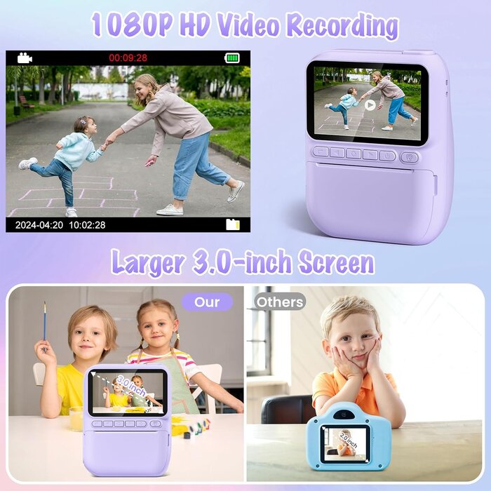 Gofunly Appareil photo instantané pour enfants violet - Jusqu'à -33%