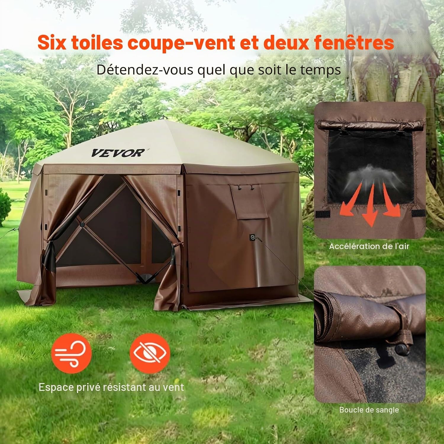 Tente pavillon pop-up hexagonale 3,6m - Jusqu'à -35% sur nos modèles outlet