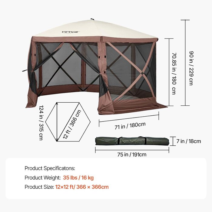 Tente pavillon pop-up hexagonale 3,6m - Jusqu'à -35% sur nos modèles outlet