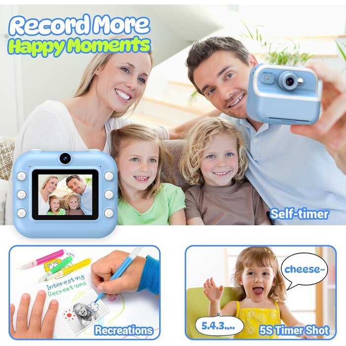 Appareil photo instantané enfant 1080p - Bleu - Jusqu'à 33% de remise
