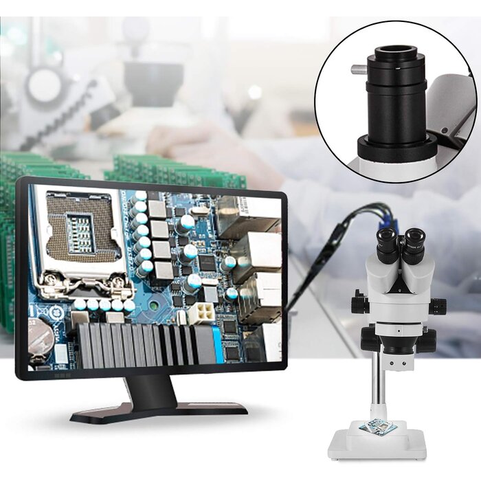 Stéréomicroscope Trinoculaire 3.5X-90X - Support Articulé - Jusqu'à 35% de remise