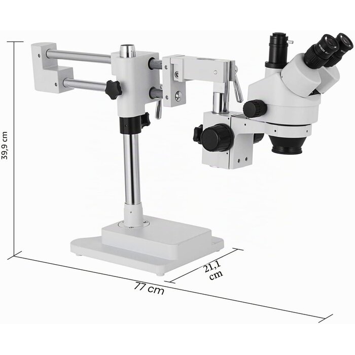 Stéréomicroscope Trinoculaire 3.5X-90X - Support Articulé - Jusqu'à 35% de remise