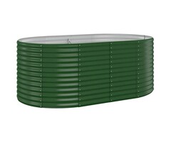 Vidaxl Jardinière surélevée ovale acier vert 175cm - Jusqu'à -34% sur le prix