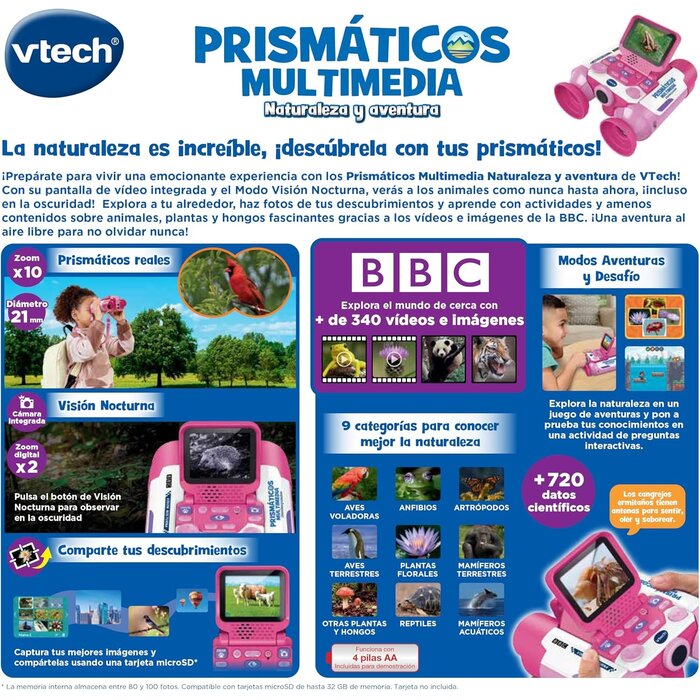 Jumelles Enfant à Caméra et Vision Nocturne - Rose - Jusqu'à 34% de remise