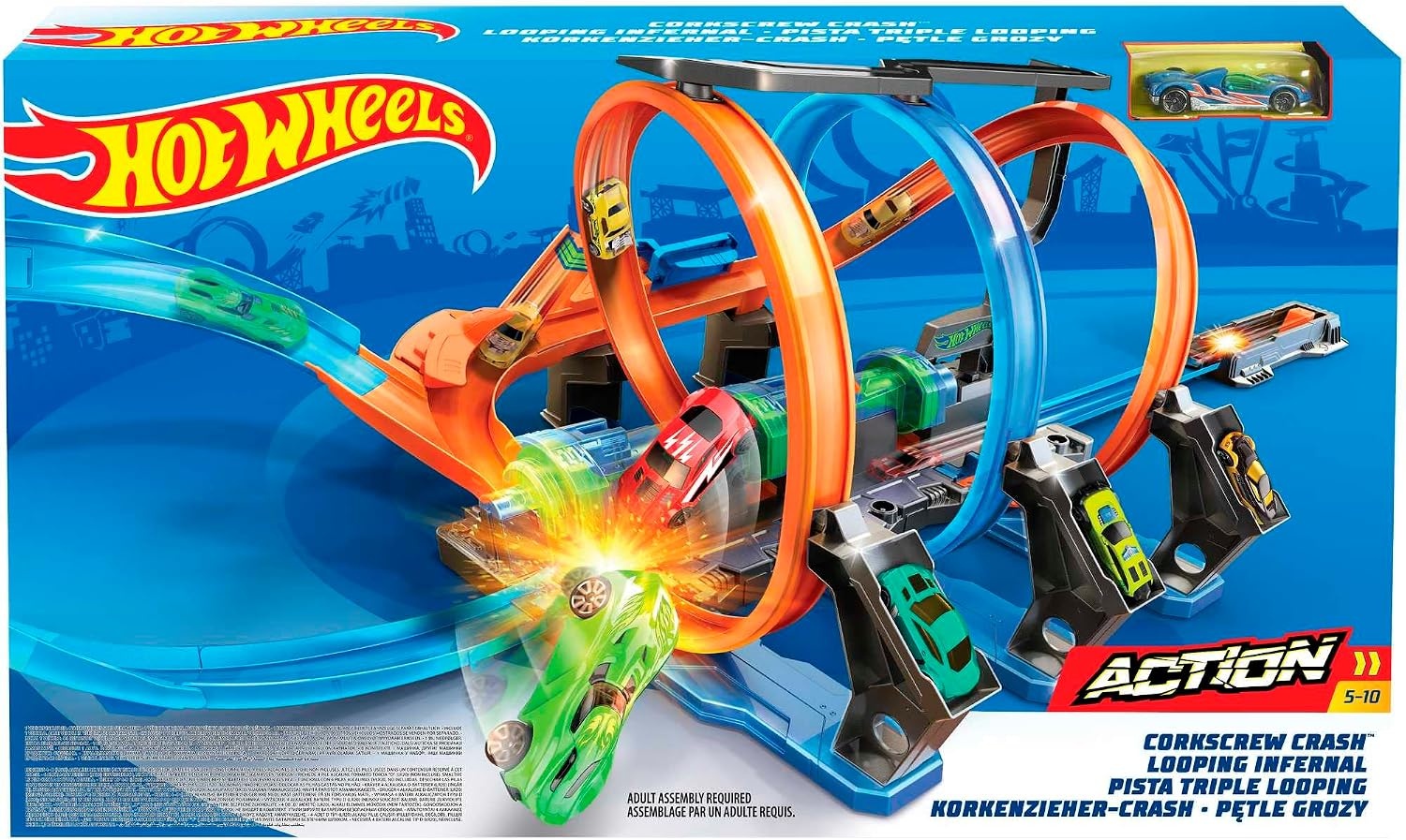 Circuit de course en spirale avec 3 zones de crash - Jusqu'à 34% de réduction