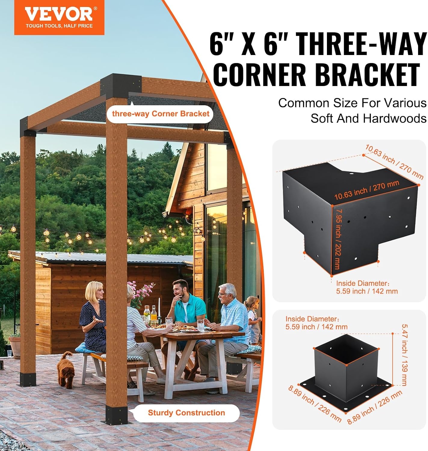 Kit 8 supports de pergola pour poteaux 6x6 po - Jusqu'à -35% sur l'outlet