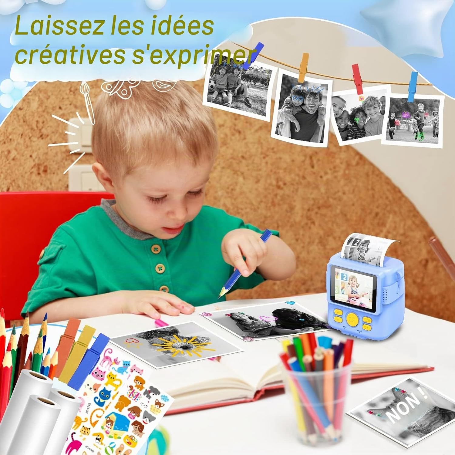 Appareil photo instantané enfant - Zoom 16x - Jusqu'à -32% sur l'outlet
