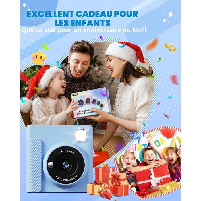 Appareil photo instantané pour enfants - Bleu - Jusqu'à 33% de remise